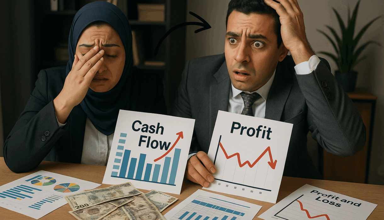 صورة توضح الفرق بين التدفق النقدي وصافي الربح